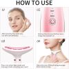 Neck Face Massager, Skin Care Face Massage Tool, 3-in-1 Facial Massager, Face Sculpting Tool with Thermals, Vibration (Pink)